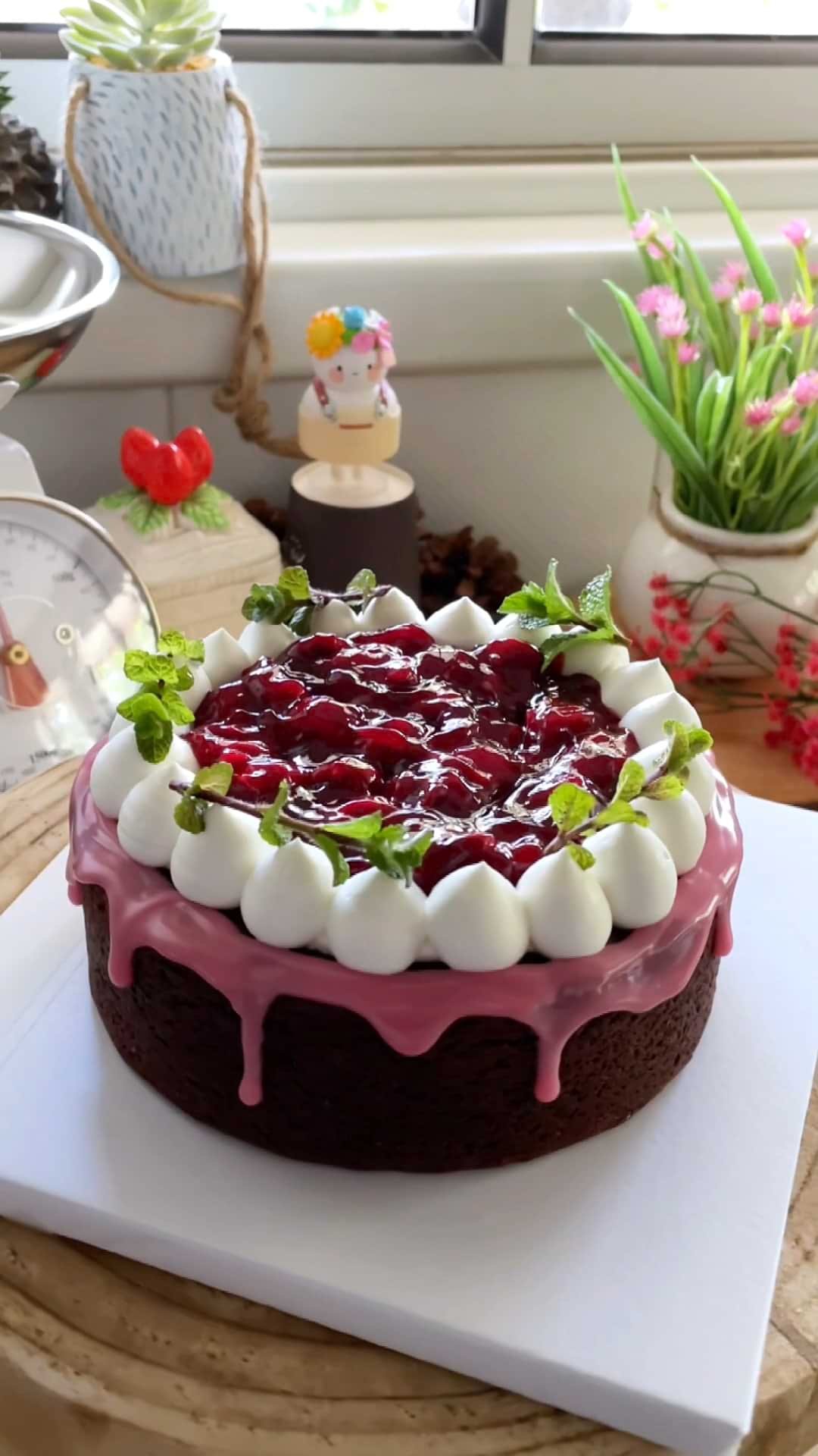Black Forest Brownie Cake