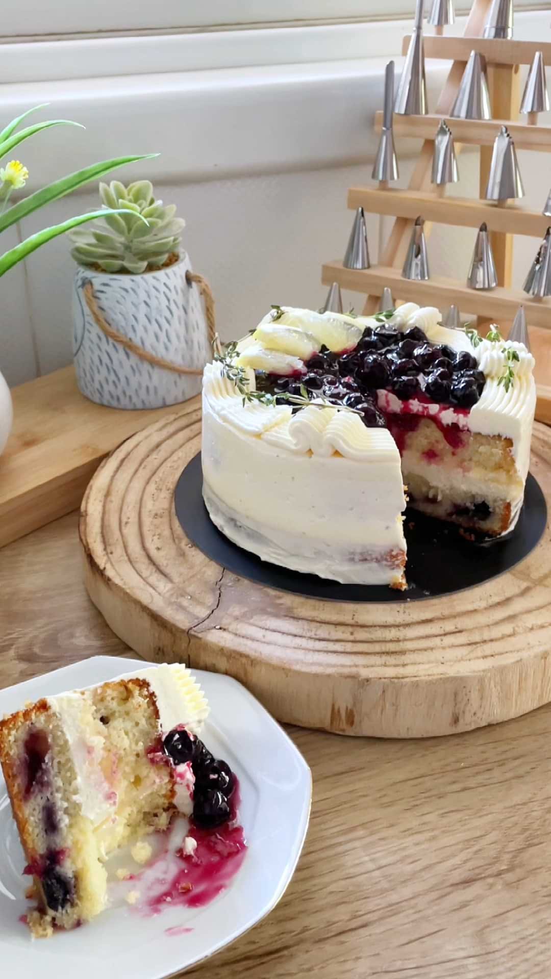 Lemon Blueberry Victoria Cake