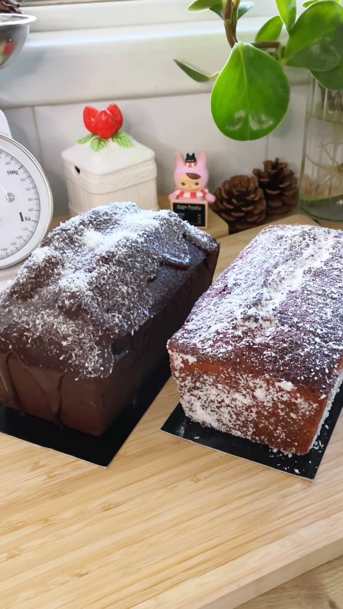 Chocolate Coconut and Orange Coconut Pound Cakes