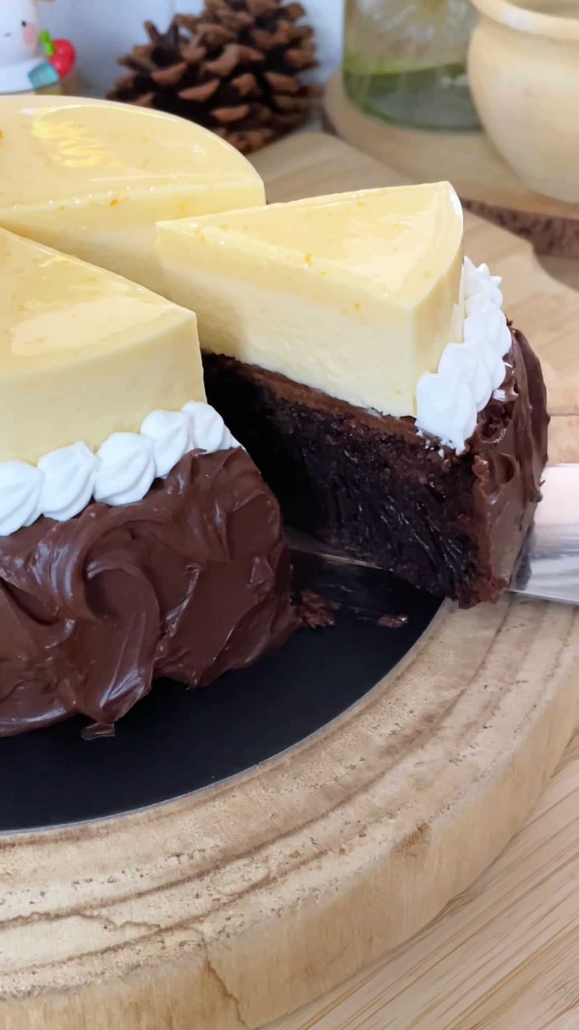 עוגת מוס תפוזים ושוקולד ללא גלוטן וכשרה לפסח